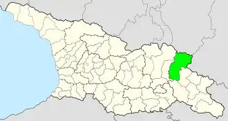 Location of Akhmeta Municipality in Georgia