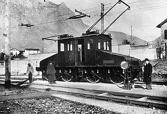 Image 51A prototype of a Ganz AC electric locomotive in Valtellina, Italy, 1901 (from Rail transport)