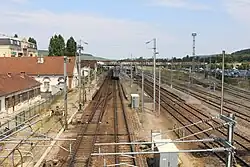 View of the station, looking east.