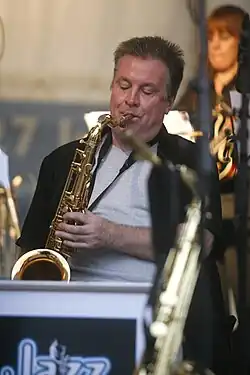Barnacle playing with Big Band at Rochester Castle, 2011
