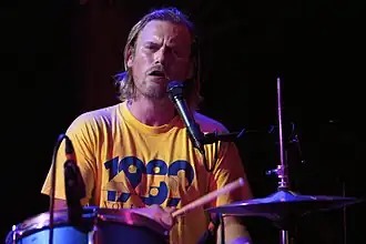 Geoff Barrow performing with Beak> in 2010