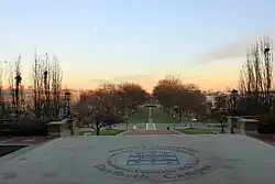 View of Danforth Campus from top of the quad