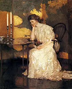 Playing Solitaire oil 1909