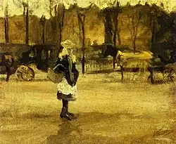 A Girl in the Street, Two Coaches in the Background 1882 Private collection (F13)