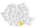Map of Romania highlighting Giurgiu County
