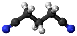Ball-and-stick model of the glutaronitrile molecule