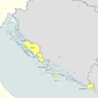 The second Governorate of Dalmatia in 1941