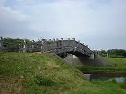 Wooden bridge across the canal at Northolt, London