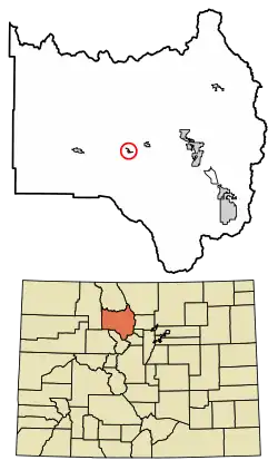 Location of the Parshall CDP in Grand County, Colorado.