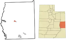 Location in Grand County and the state of Utah
