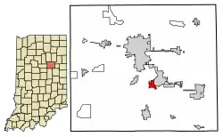 Location of Jonesboro in Grant County, Indiana.