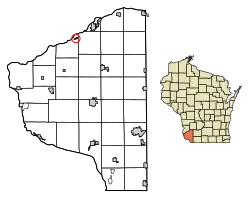 Location of Woodman in Grant County, Wisconsin.