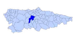 Location within Asturias