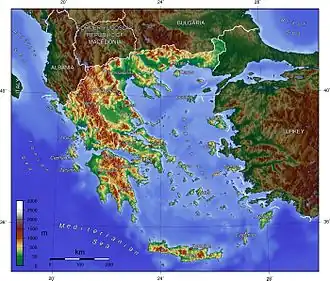 Image 23Topographic map of Greece (from Geography of Greece)
