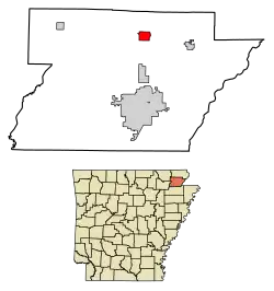Location of Lafe in Greene County, Arkansas.