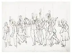 Drawing by Jan Nepomucen Gniewosz (1827–1892) from around 1860, commemorating the Spring of Nations in Galicia