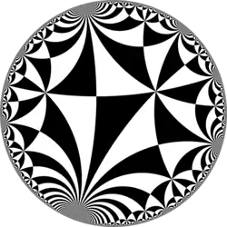 Tessellation by triangle with angles 0, π/5, π/2