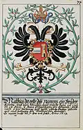 Imperial arms of Mathias (r. 1612–1619) by Hans Ulrich Fisch (1627)