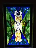 Smaller Leonard French stained glass mosaic window in the upper storey of the Ante-chapel.