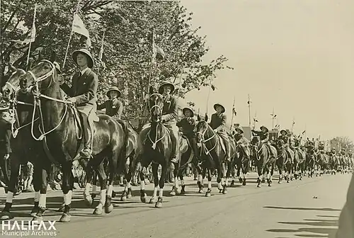 Mounted Halifax Junior Bengal Lancers in the Dartmouth Bicentenary Natal Day Parade. (1950)[12]