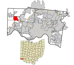 Location in Hamilton County and the state of Ohio.