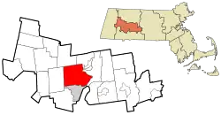Location of Northampton in Hampshire County, Massachusetts