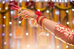 A bride's hand on her Gaye Holud, Bangladesh