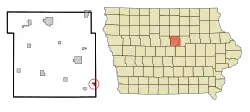 Location of Whitten, Iowa