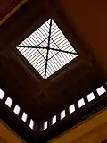 The skylight pyramid at the top of the main atrium