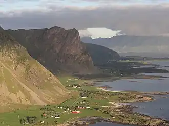 Aerial view of the western coast of the island