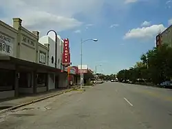 A street view of the Houston Heights