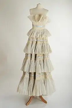 Pleated linen 'Heiress' dress 1957 by Sybil Connolly