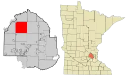 Location of the city of Corcoran within Hennepin County, Minnesota