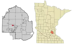 Location of the city of Long Lake within Hennepin County, Minnesota