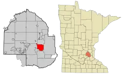 Location of the city of St. Louis Park within Hennepin County, Minnesota