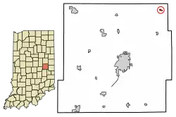 Location of Blountsville in Henry County, Indiana.