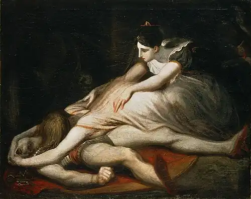 Creimhild Throwing Herself on the Body of Siegfried by Henry Fuseli