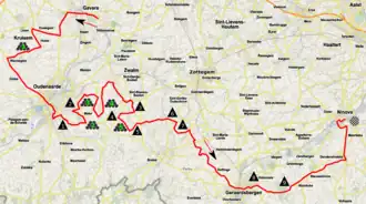 Route of the final section of the race