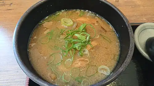 With abura-age' and negi