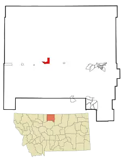 Location of Gildford, Montana