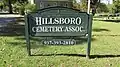 Hillsboro Cemetery Association sign