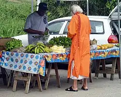 A sadhu at a market in Debe, Trinidad and Tobago