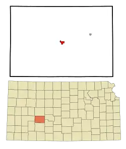 Location within Hodgeman County and Kansas