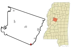 Location of Pickens, Mississippi