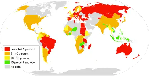 map of 2019 global home-based workers