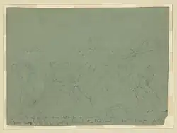 9th Corps troops dismantling rebel chevaux de frise during the attack on rebels at Fort Mahone sketch by Alfred Waud