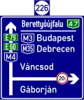 G-079 Premilinary direction indicator on a motorway