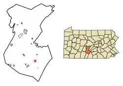 Location of Rockhill in Huntingdon County, Pennsylvania.