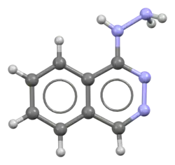 Ball-and-stick model of the hydralazine molecule