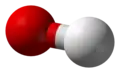 Ball-and-stick model of the hydroxide anion